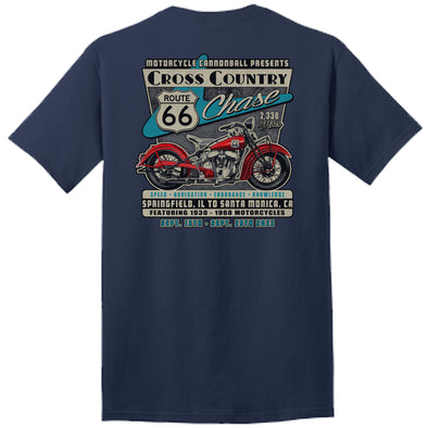 2022 Cross Country Chase Route 66 Art Deco Navy Blue Event Shirt