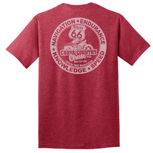 2022 Cross Country Chase Official Event Logo Heather Red Event Shirt
