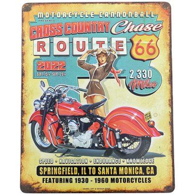 2022 "Route 66 Pin Up Girl" Limited Edition Metal Sign 12"x15"
