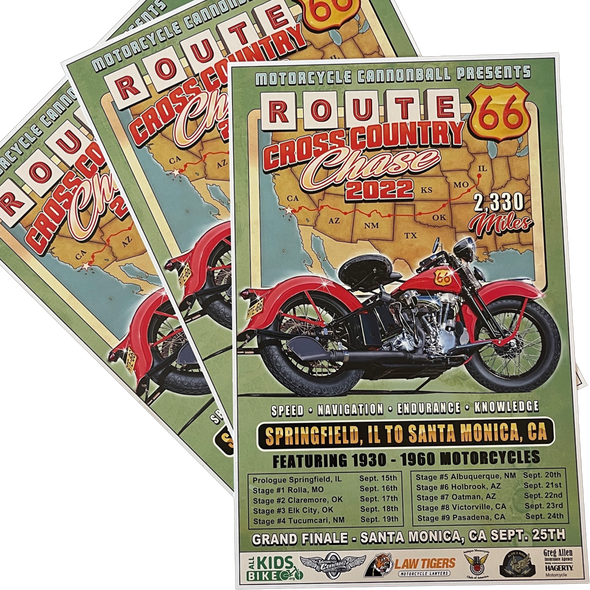 2022 "Route 66 Map" Limited Edition 11"X 17" Event Poster