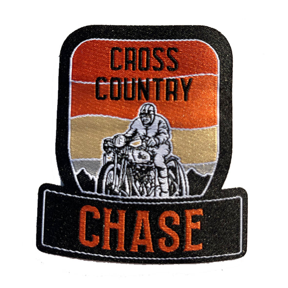 Cross Country Chase Motorcycle Rider Woven Patch