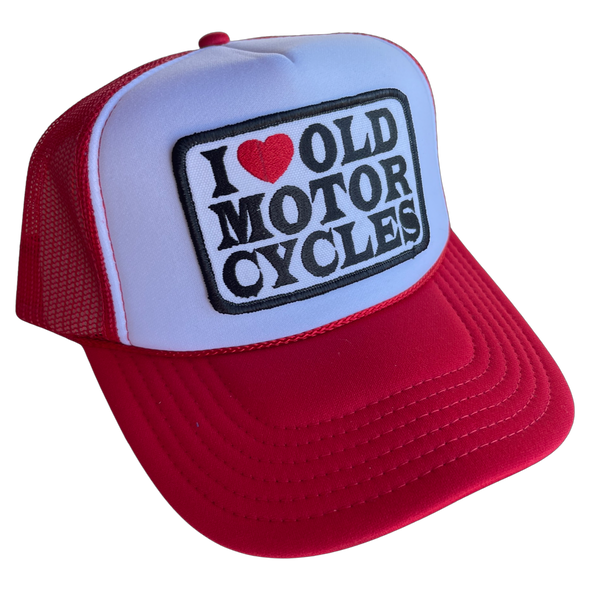 I Love Old Motorcycles Red Foam Trucker Hat
