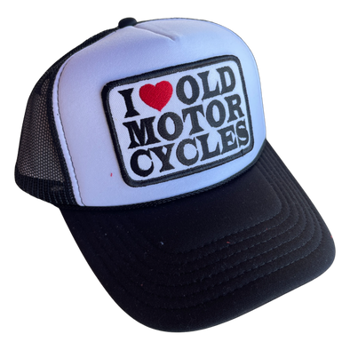 I Love Old Motorcycles Black Foam Trucker Hat