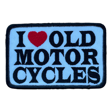 I Love Old Motorcycles Embroidered Patch